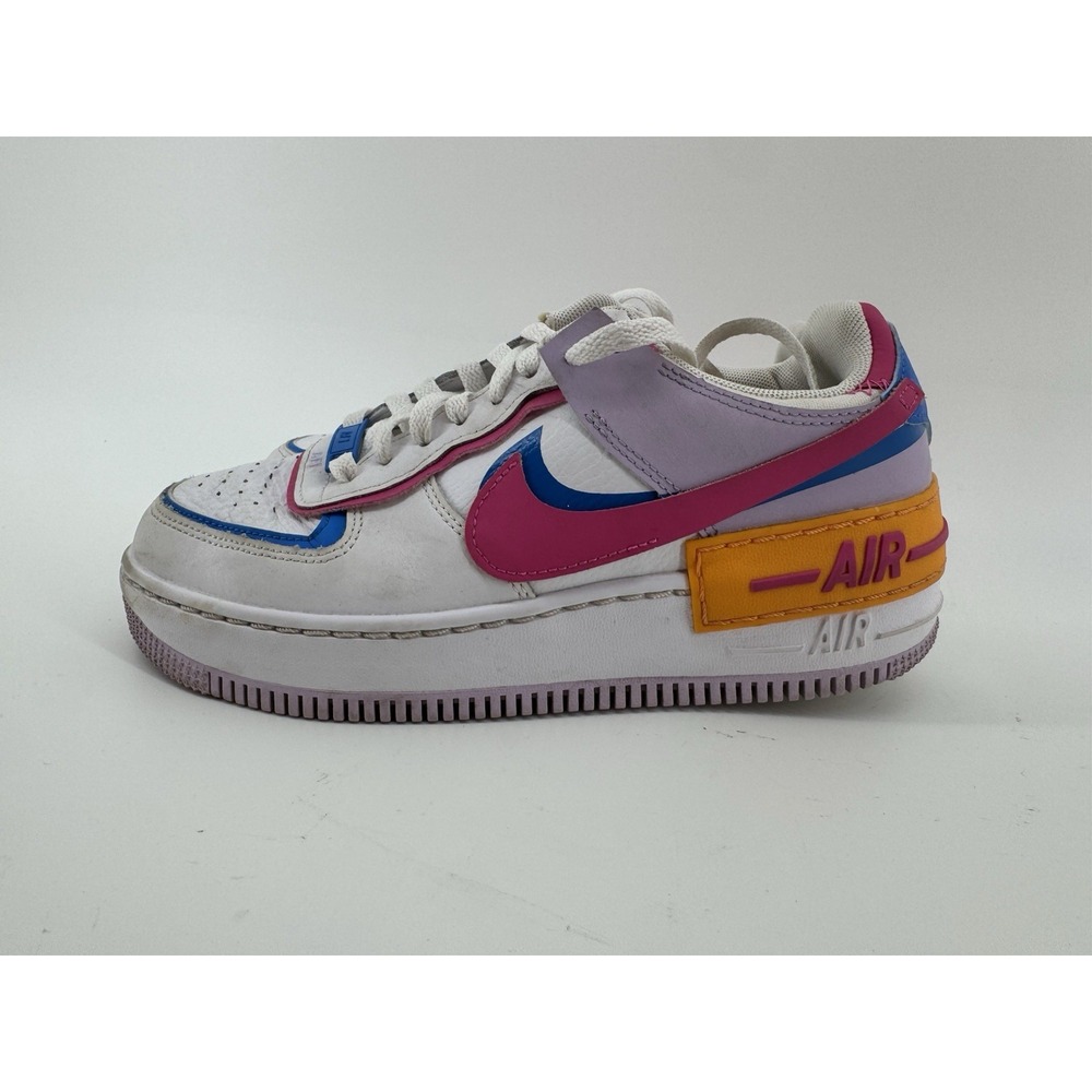 Nike Air Force 1 Shadow Women's White Pink Blue Colorblock Low Top Sneakers Sz 7